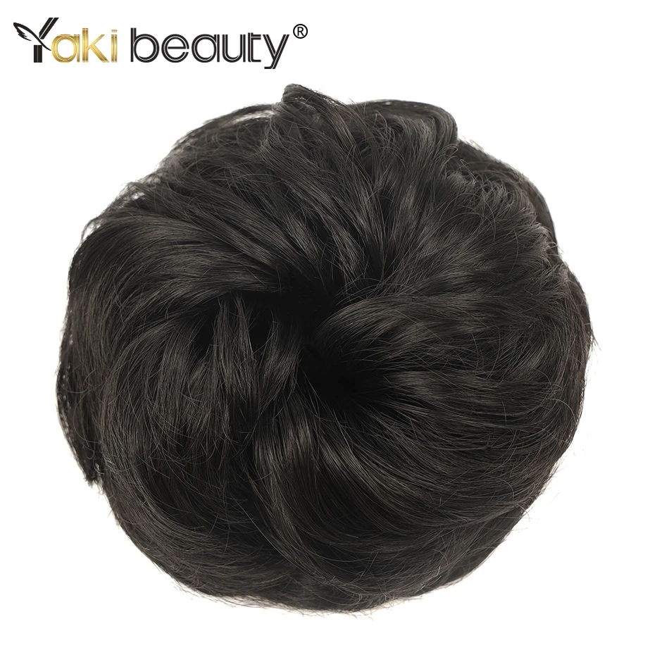 Women's Synthetic Messy Bun Curly Hair Elastic Band Chignon Hair Donut Extension Piece for Quick Hair Style Change