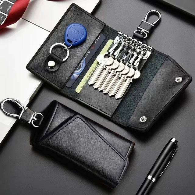 Soft Leather Key Holder Organizer Pouch Men Women Car Key Wallet House  Keychain Housekeeper Key Case Zipper Bag Mini Card Bag - AliExpress