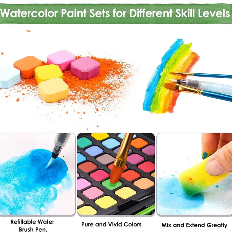 

Solid Watercolor Paints Water Colours Set for Art Painting Nail Design 006