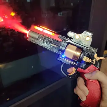 Spray and Light UP Pistol LED Non-firing Sound Effect Toy Gun Spinning Submachine Gun Police Role Play Prop Kids Birthday Gift 1