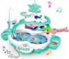 Baby Toddler Toys 3 in1 Fishing Game  34 PCS ,Can Add Water,amzing Dolphine Flying  Fish Toys for Kids 1