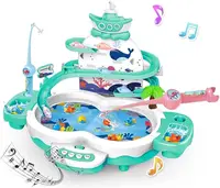 Baby Toddler Toys 3 in1 Fishing Game  34 PCS ,Can Add Water,amzing Dolphine Flying  Fish Toys for Kids 1