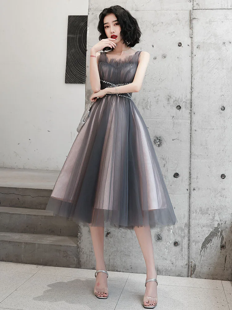 new-evening-dress-women-temperament-banquet-mesh-pleated-fashion-mid-length-prom-gown-fairy-sleeveless-slim-fit-dresses