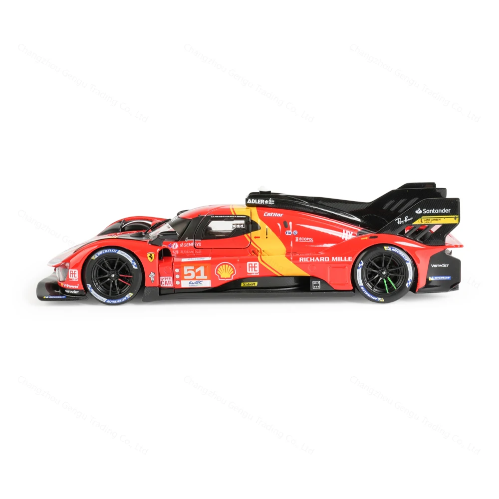 Bburago 1:24 Ferrari 499P LMH 2023 24H Le Mans Champion Racing Sports Car Static Die Cast Vehicles Collectible Model Car Toys 4