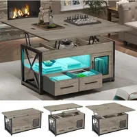 40" Lift Top Coffee Table, 4 in 1 Coffee Tables with Storage Cabinet for Living Room, Small Farmhouse Coffee Table with 2 1