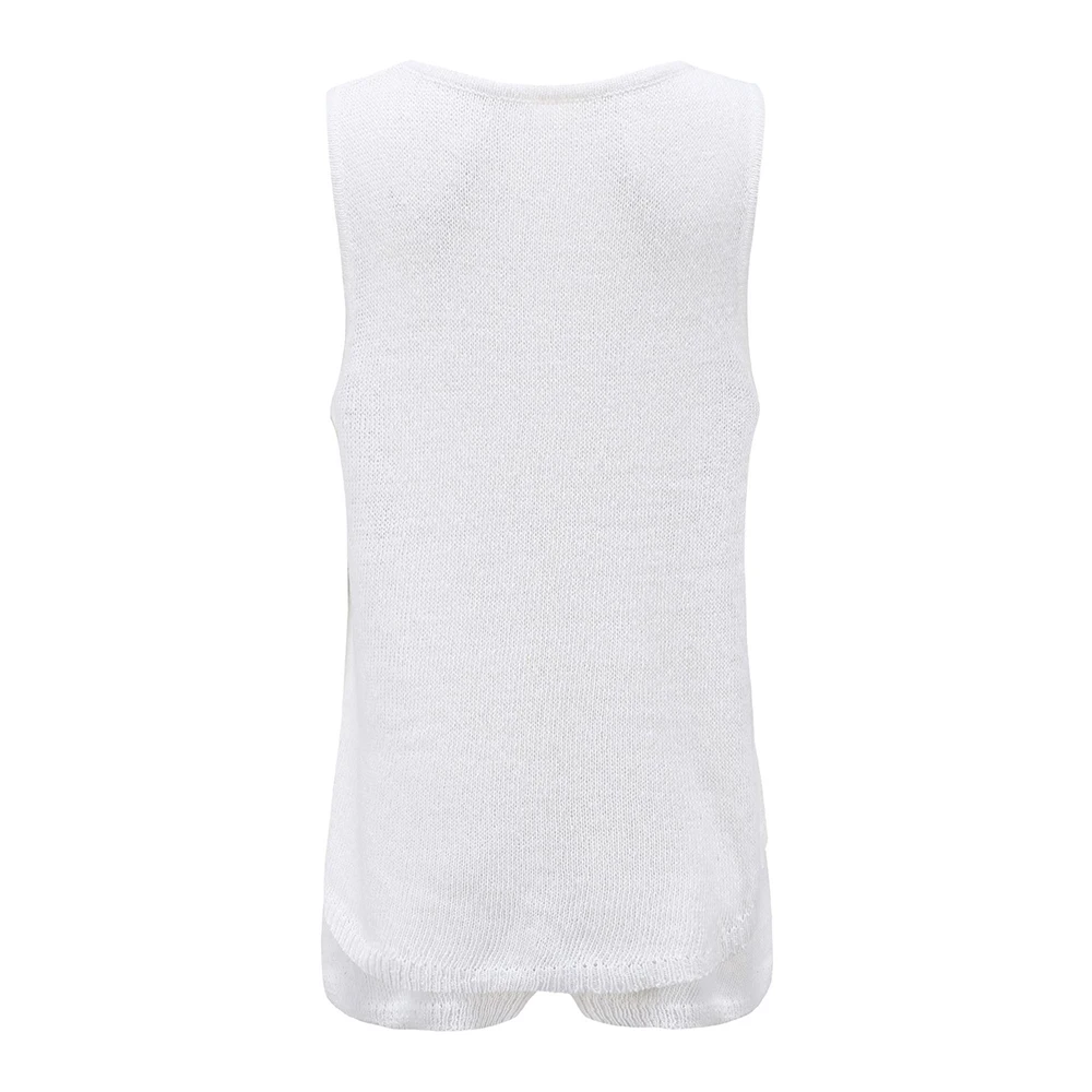 2024 Summer Fashion Casual Deep V-Neck Back Heart Tie Knit Women's Sweater Set Two-Piece Casual Party Trend Wear