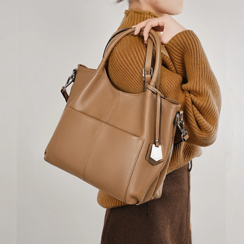 

Toptrends Cowhide Genuine Leather Tote Bags For Women 2024 Trend Designer Hobo Shoulder Crossbody Bags Shopper Ladies Handbags