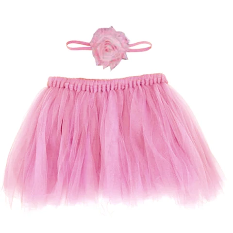 Princess Newborn Photography Props Infant Costume Outfit with Flower Headband Baby Girl Summer Dress