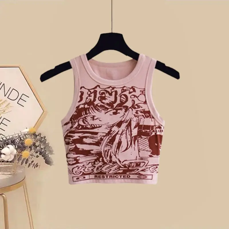Women's Clothing Summer Outfits 2023 New Arrival Vintage Sweet Vest Versatile Shirt High Waist Cargo Pants Three-piece Fashion