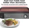 Beach Professional Cast Iron Indoor Electric Grill & Griddle, 10" x 16" Preseasoned Cooking Surface, Adjustable Temperature up t 5