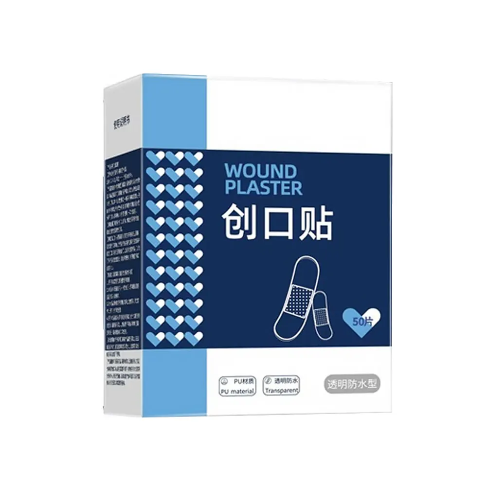 50/120Pcs PU Transparent Waterproof Band Aid Adhesive Medical Strips Invisible Hemostasis Wound Plaster First Aid Emergency Kit band aid dressing