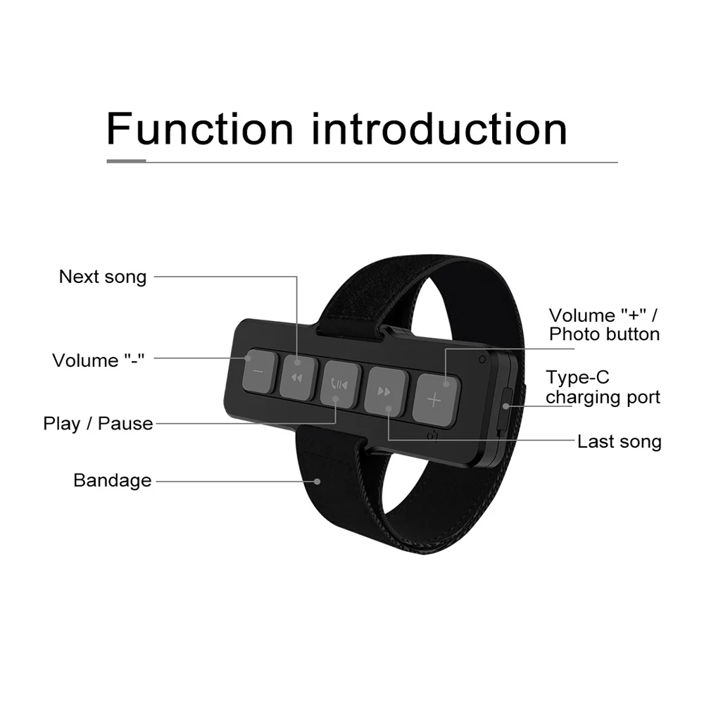 Wireless Remote Control Wireless Bluetooth 5.0 Media Steering Wheel Remote Control Mp3 Music Play for IOS Android Smartphone Bike Motorcycle Kit GPS