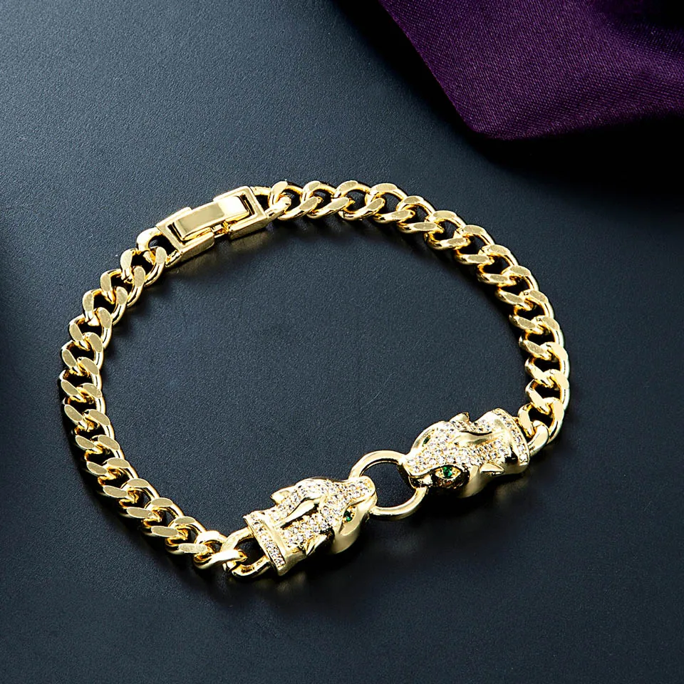 

Классический эффектный браслет Zlxgirl в стиле панк для женщин и мужчин, Свадебные украшения с животными, браслет с африканскими бусинами и браслетом из кубического циркония ААА