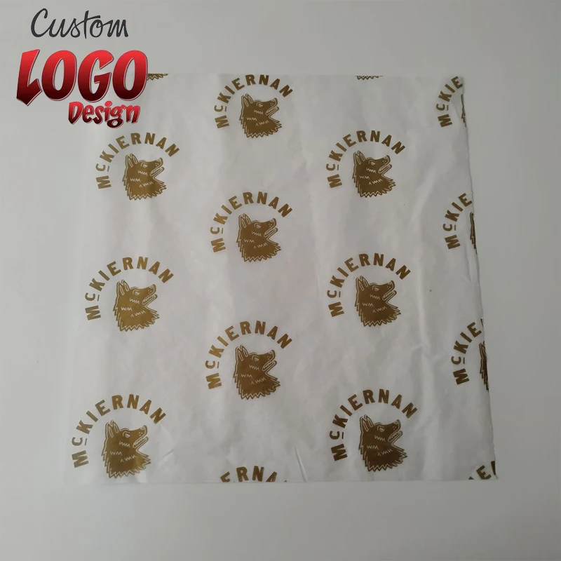 Printed and Size Food Safe Grade burger paper Greaseproof Deli Meat Wrapping Wax Paper for Hot Dog Chicken