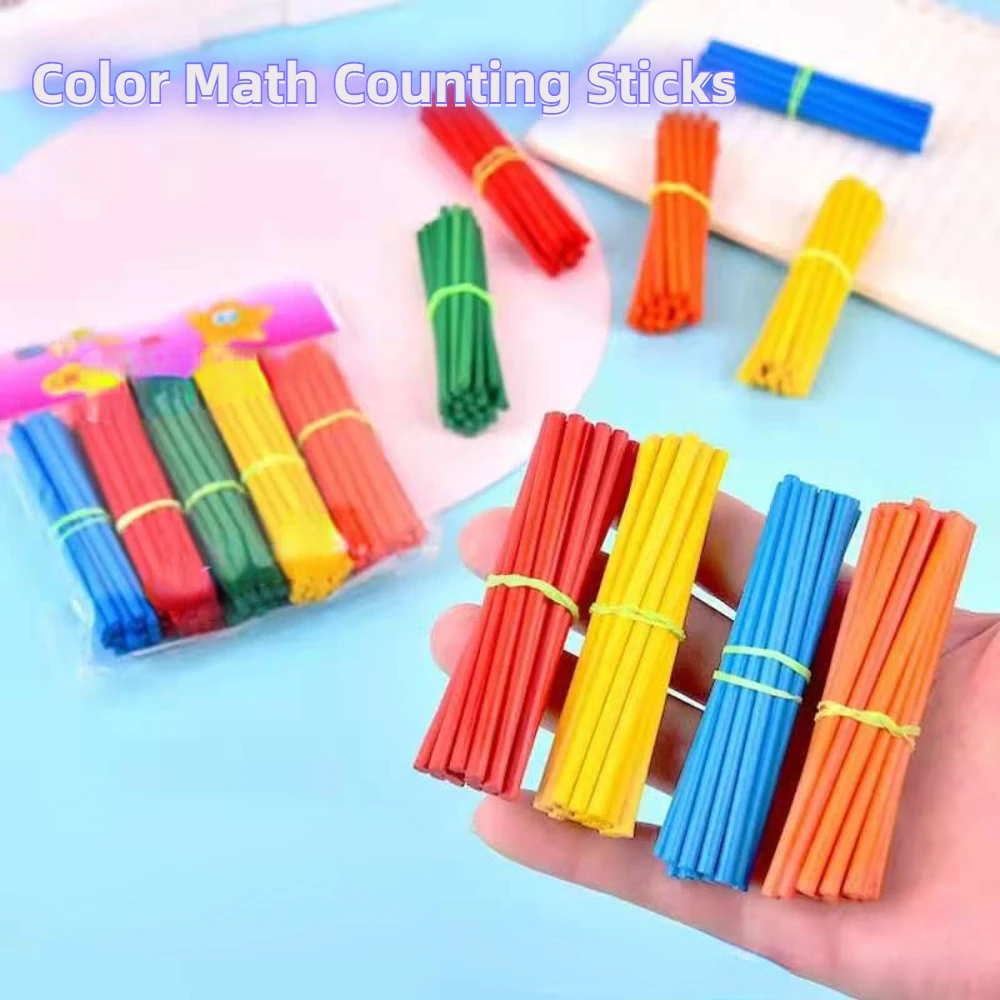 

100pcs/8cm Math Color Counting Stick Children's Learning Educational Toys Montessori Teaching Aids Preschool Math Learning Tools