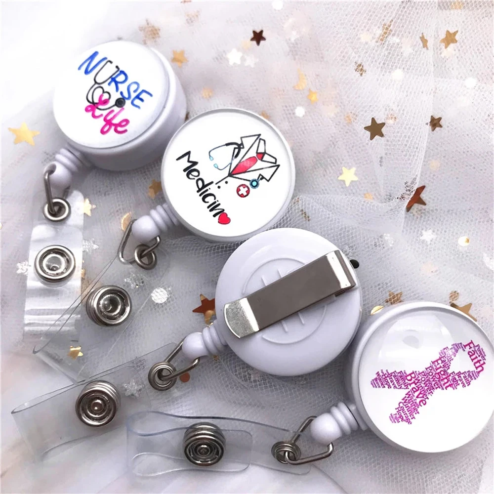 

Cute Hospital Reel Clip ID Card Medicine Name Card Holder Retractable Badge Reel Badge Holder Nurse Doctor