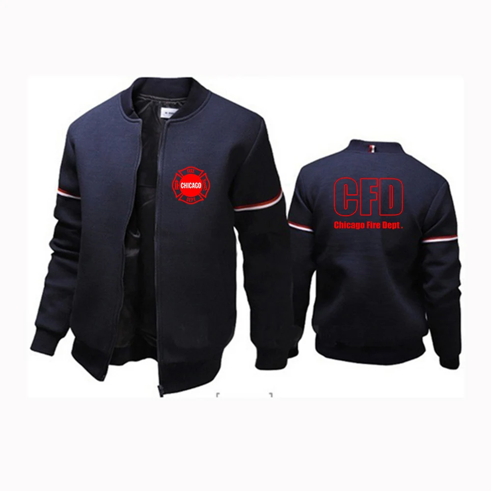 

New Chicago Fire Department Show Tv Show Duty Printing Fashion 2023 New Men's Slim Fit Flight Jacket Long Sleeve Tracksuit Coat