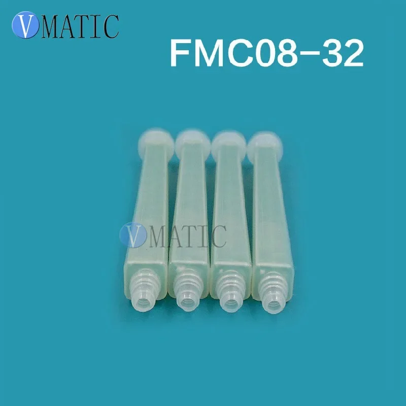 10pcs Plastic Resin Static Mixer FMC08-32 Mixing Tube Nozzles For Duo Pack Epoxies Square Shape Green Color