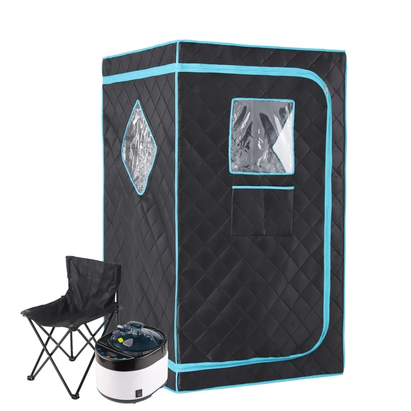 

New Portable Steam Sauna Home Spa Full Body Sauna Tent for Relaxation with 4L 1600w Steamer and Foldable Chair Sauna Set ﻿