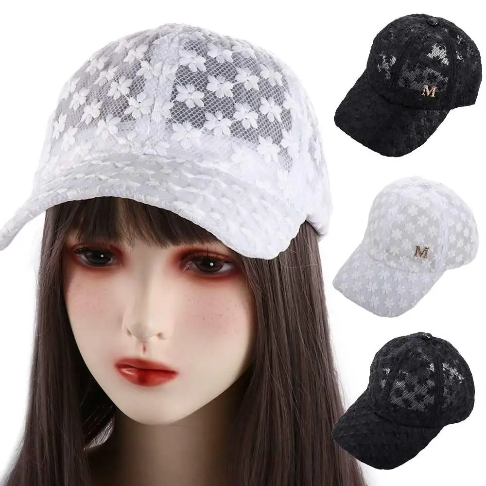 

Casual Breathable Korean Outdoor Women Girls Lace Visors Cap Flower Baseball Cap Mesh Hat