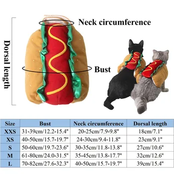 Hamburger Dogs Clothing Halloween Party Cosplay Costume Cute Pet Clothes Puppy Thermal Hot Dog Clothes Drop Shipping Mascotas 6