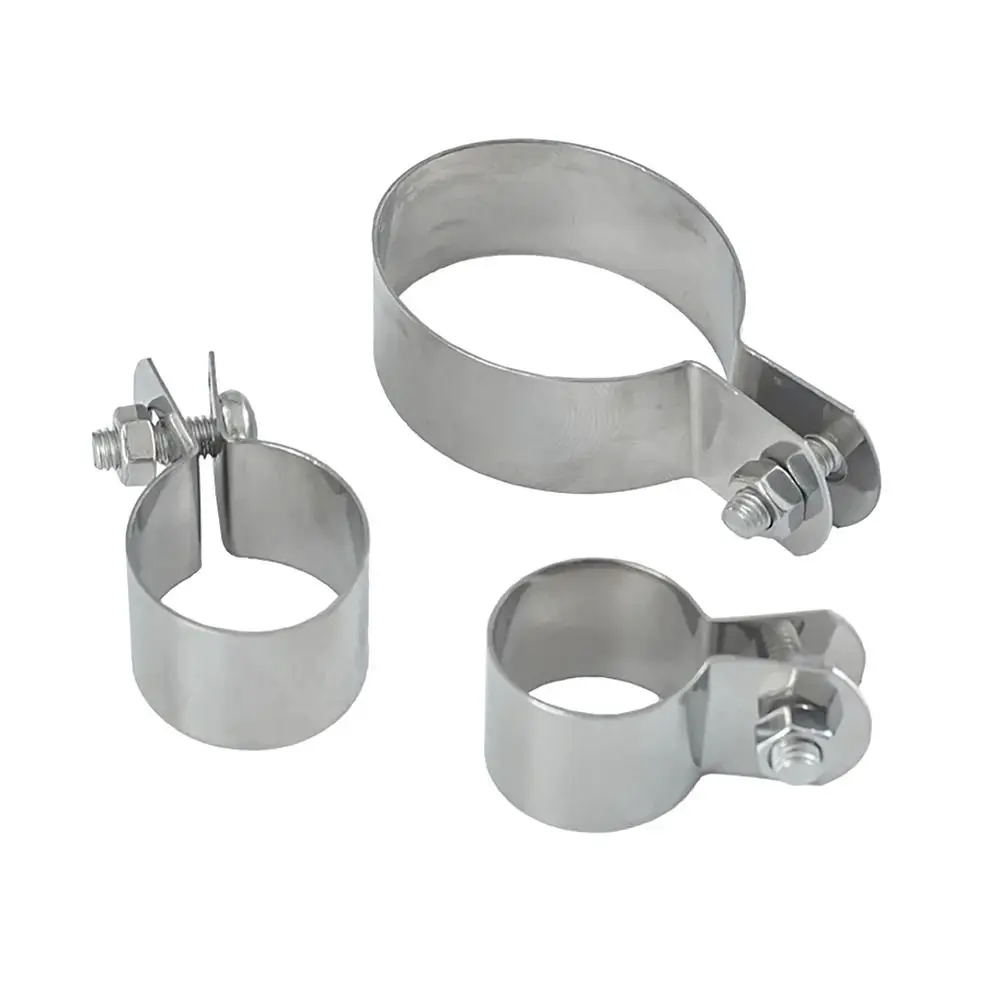 Furniture Hardware New With Screws Nuts Hose Clamp Fastening 304 Stainless Steel Grounding Clip Horseback Dia 10mm-60mm Pipe Buckle