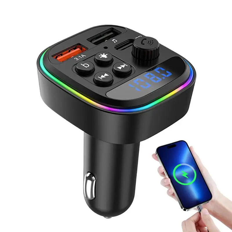 Car Wireless FM Transmitter Wireless Radio Music Adapter Portable Phone Charger Radio Receiver for Vehicle Truck MP3 Audio
