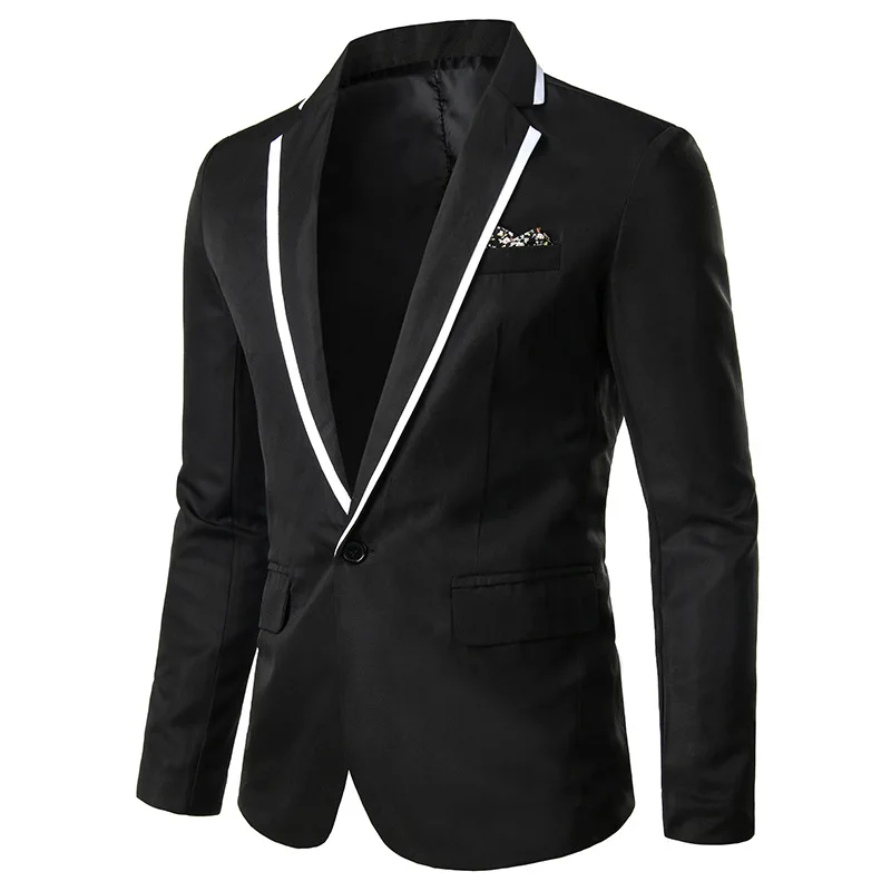 

G007 European and American size solid color collar color matching men's small suit
