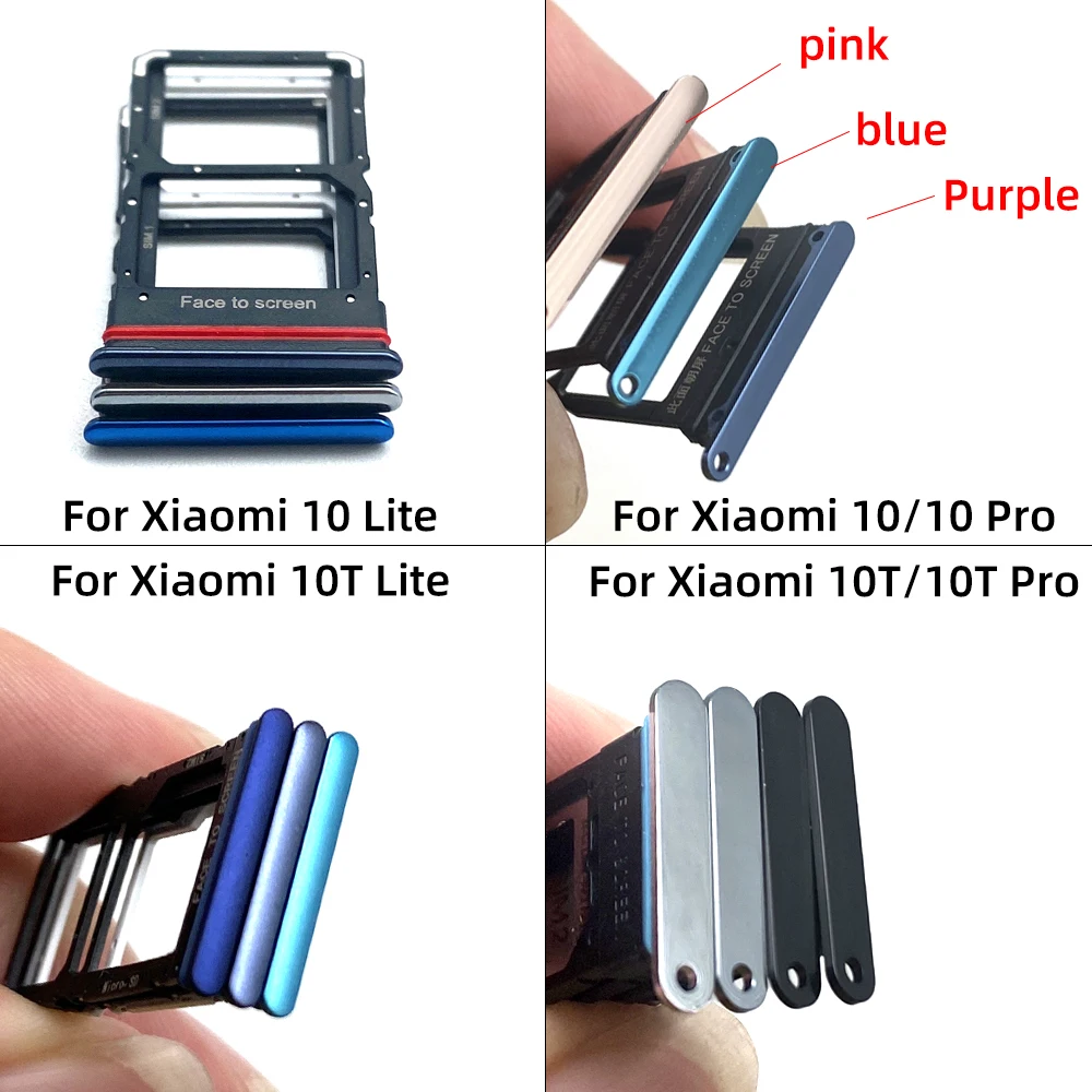 Tested SIM Card Slot SD Card Tray Holder Adapter Accessories For Xiaomi Mi 10 10T Pro Lite Mi Note 10 / CC9 Pro+ Pin sim card accessories