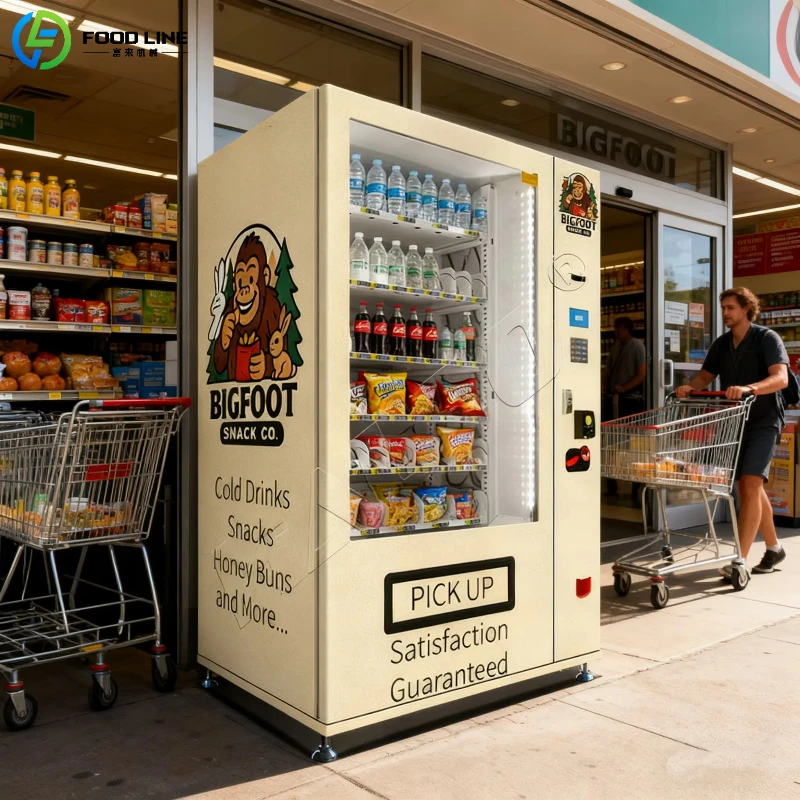 ตู้จำหน่ายสินค้าอัตโนมัติแบบหลายชั้นสำหรับขนมและเครื่องดื่ม พร้อมระบบทำความเย็น จอสัมผัส และฟังก์ชันปรับแต่งได้ 1