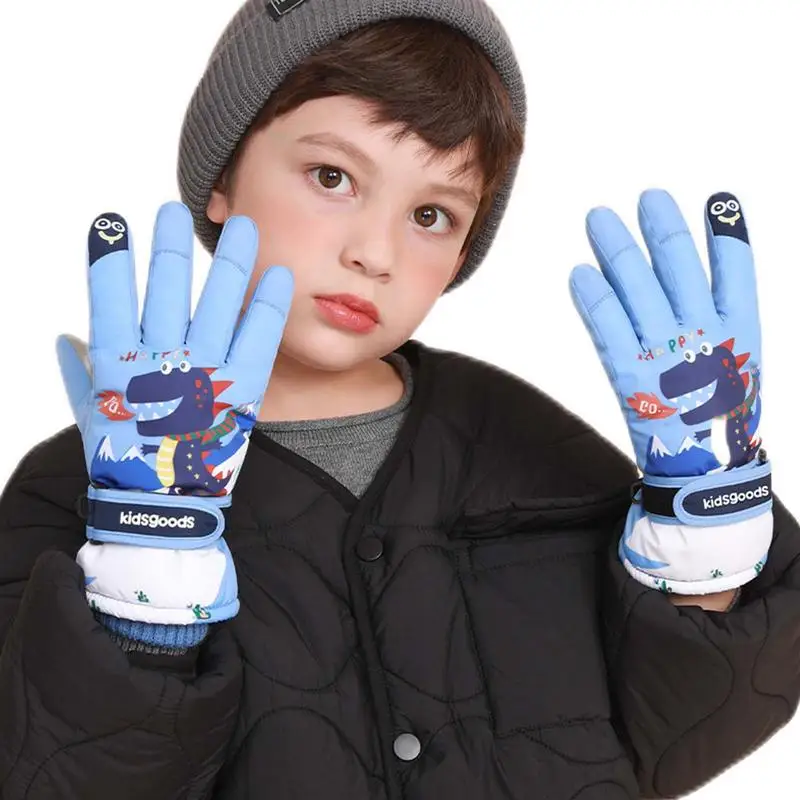 

Kids Snow Gloves Soft Kids Ski Gloves Waterproof Insulated Non Slip Winter Gloves Windproof Cold Weather Ski Gloves For 6-12