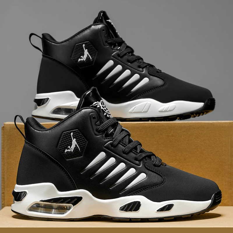 Men's Basketball Shoes - Comfortable Athletic Casual Shoes with Cushioned Rubber Soles, Lace-Up Design Suitable for Gym, Basketball, Jogging - All-Season Performance Shoes, Lightweight for Everyday Wear, Wear-Resistant and Durable