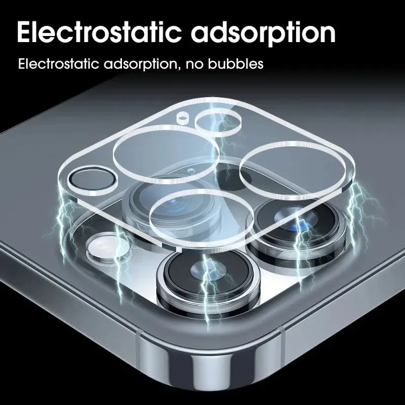 5pcs Full Cover Camera Lens Protector Glass For Apple IPhone 16promax 16plus 16 for 15 Plus 14 Pro Max 13 12 Mini Tempered Glass