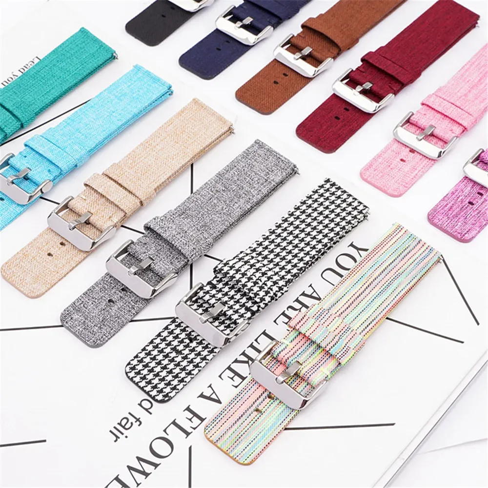 Durable Nylon Weave Canvas Smartwatch Strap, Multiple Widths