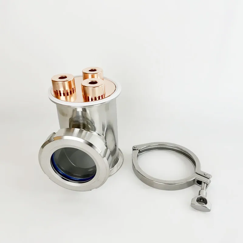 

NEW 4" OD119mm Sight Glass Union Tri-Clamp Tee With Copper Bubble Set For Homebrew Distillation Reflux Column,Moonshine