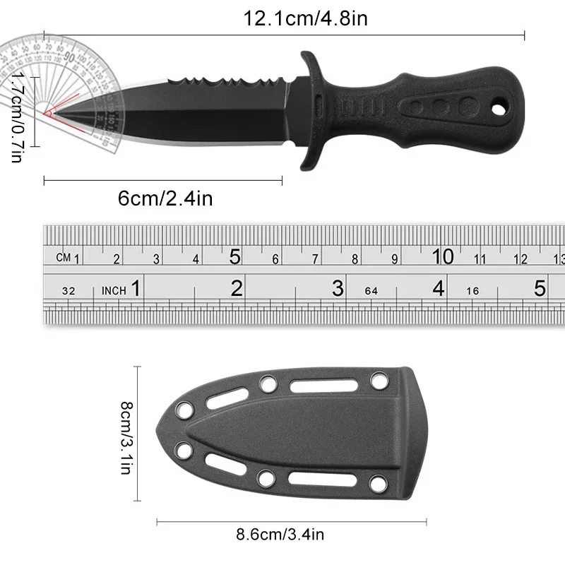 Description Picture 2 of itemPortable Mini Tactical Knife Necklace Multipurpose Stainless Steel Cutting Knives Outdoor Camping Self Defense Survival Tools