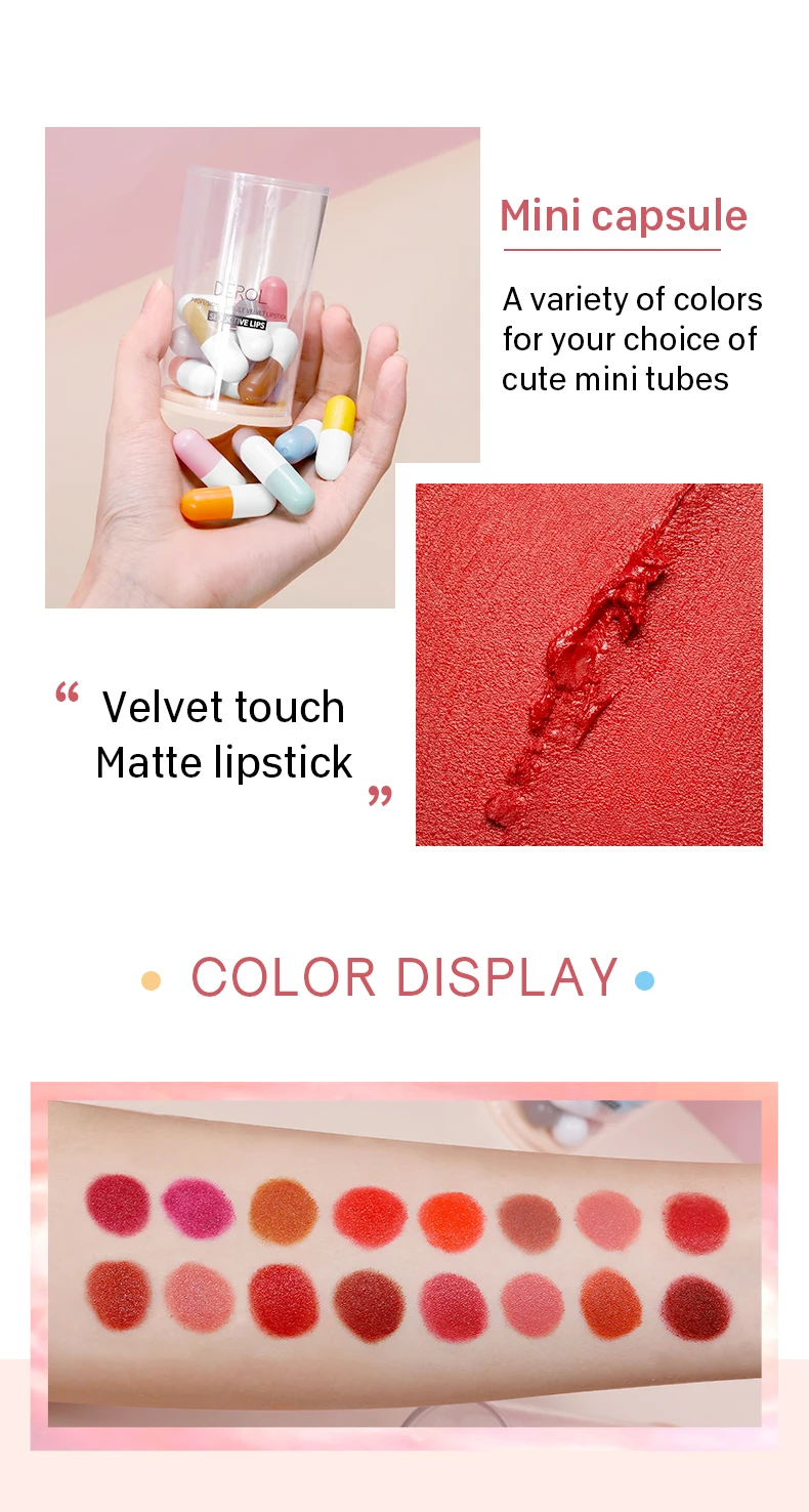 Craft's. Mini Capsule Lipstick Pack of 16 Velvet Colors