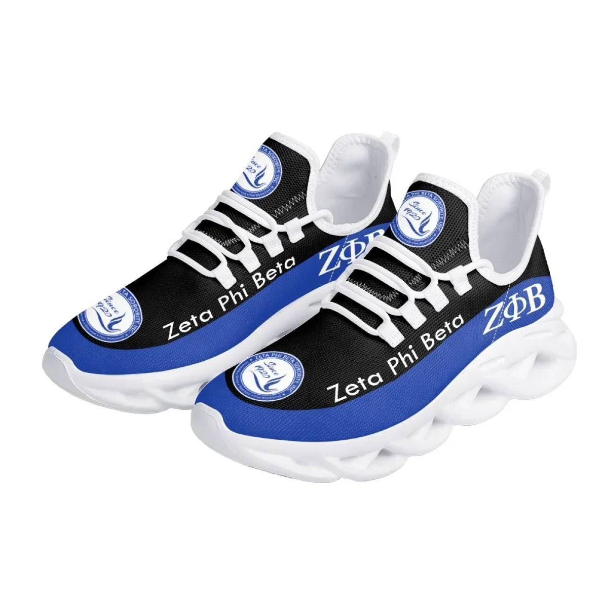 Zeta Phi Beta Printing Fashion Platform Shoes Comfortable Breathable Lace Up Mesh Sneakers Soft Sole Casual Flats Shoes Footwear