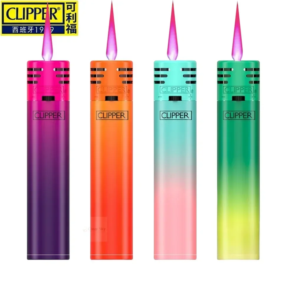 Spain Clipper Lighter Windproof Flame Nylon Jet Lighter Butane Gas Torch Smoking Gift For Men Cigarettes Accessories