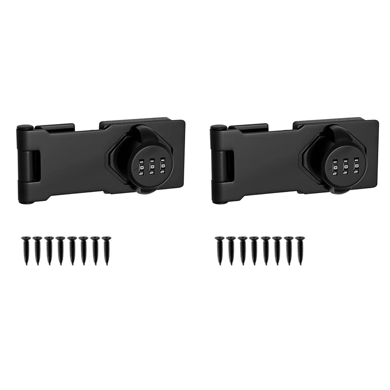 

JHD-2X Household Cabinet Password Locks, Cabinet Door Combination Lock, Door Lock Clasp Door Cabinet, Privacy Lock (Black)