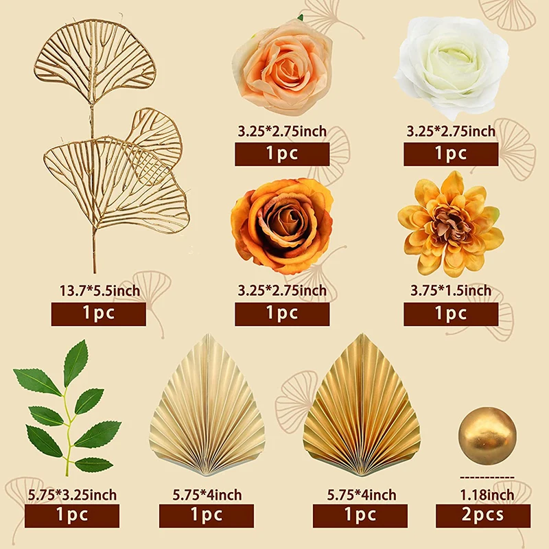 Cake Topper 1Set Golden Palm Leaf Decoration For Birthday Party Cake