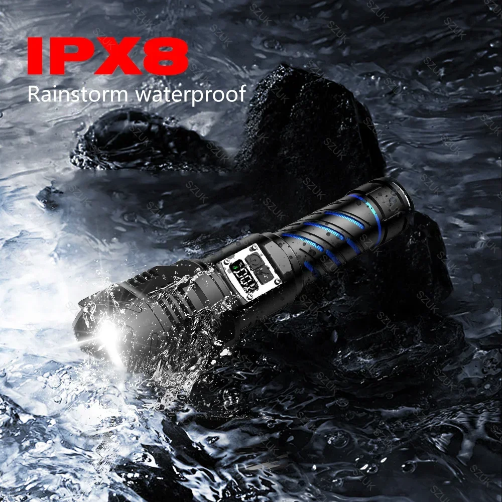 Laser Flashlight New White Laser High power LED Flashlight Super Bright Rechargeable Flashlight Long Range Ultra Flashlight for Camping Fishing