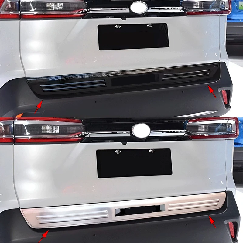 Toyota RAV4 XA50 2019-2024 스테인레스 스틸 실버 블랙 뒷문 뒷문 트렁크 뚜껑 장식 패널 커버 트림에 적합