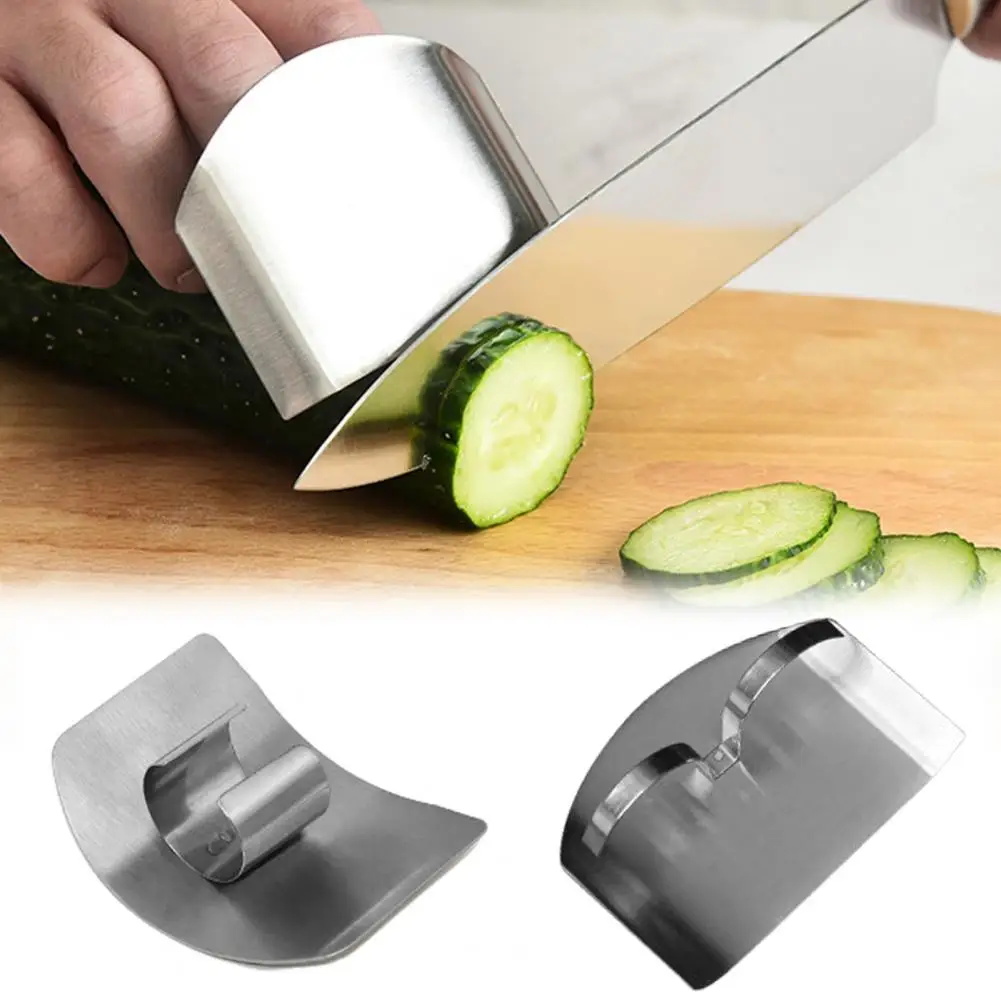 2Pcs Stainless Steel Finger Guard for Cutting Adjustable Finger Protector Safety Durable Veggie Chopper for Dicing Easy to Clean