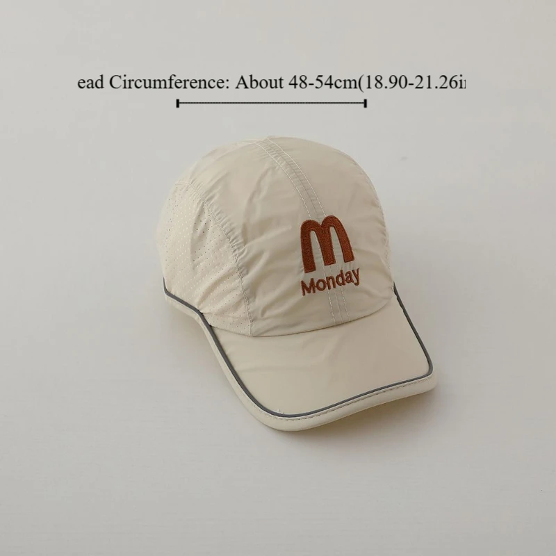 Korean Summer Baby Baseball Cap Breathable Letter Children Peaked Hat Quick Dry Visor Sun Protection Cap Outdoor