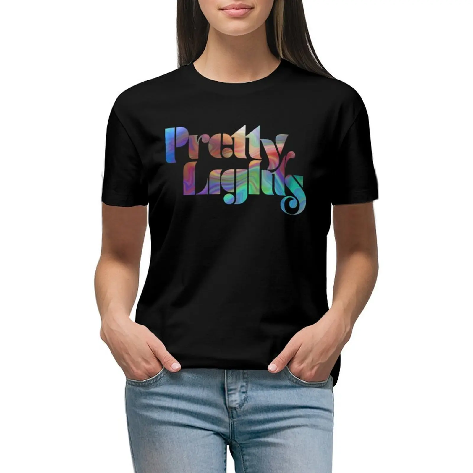 

Pretty Lights T-shirt graphics oversized korean fashion t-shirt dress for Women plus size