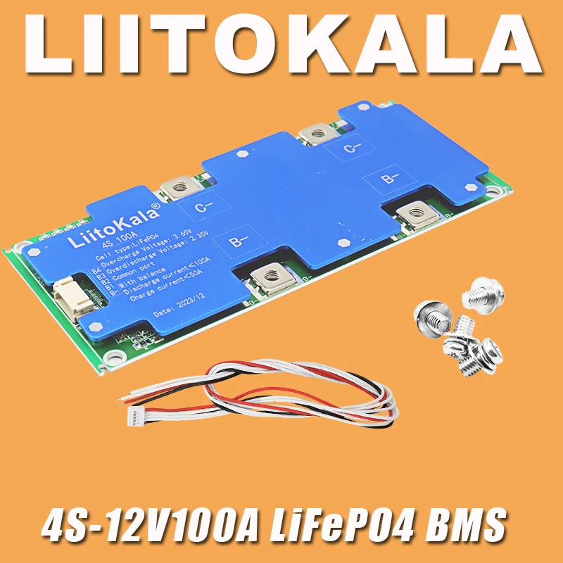 LiitoKala 4S 12V 100A BMS LiFePo4 Lithium Iron Phosphate Battery Protection Circuit Board With Balanced Charging