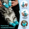 1/2Pcs Cat Muzzle Pet Grooming Cover Accessory Anti-bite Anti-Licking Cat Space Hood Breathable Helmet with 4 Silicone Paw Shoes 4