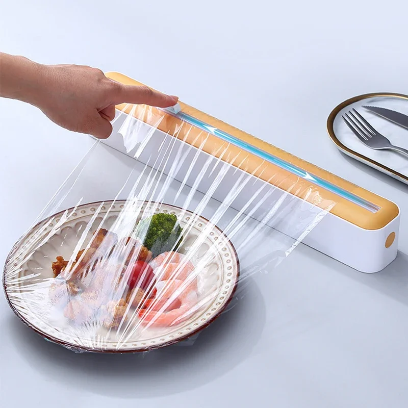 

Диспенсер для пластиковой пленки 2-в-1, диспенсер для пищевой пленки, резак, диспенсер для пищевой пленки, инструмент для кухни из алюминиевой фольги, пергамента, бумаги