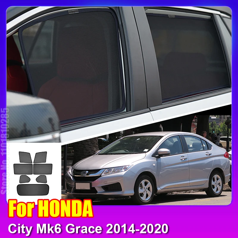 

For Honda City Mk6 Grace 2014-2020 Magnetic Sunshade Car Shield Front Windshield Curtain Rear Side Baby Window Sun Shade